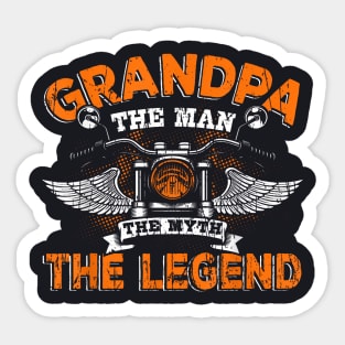 Grandpa The Man The Myth The Legend Motorcycle Sticker